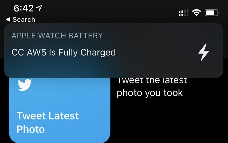 iOS 14 新功能：Apple Watch 充电完成后通知用户